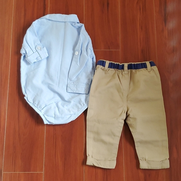 Little Rad Top & Pant Set Blue/Tan Size 6-9 Months - Picture 2 of 6